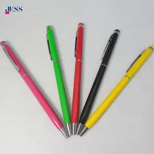 Fabrika kaynağı 2 in 1 Metal tükenmez kalem aktif ince Metal kalem fantezi Logo ile promosyon kalem