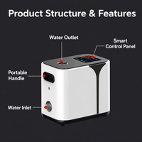 Pompe à eau multi-points à alimentation simultanée, haute pression, entrée et sortie en acier inoxydable, écran tactile, silencieuse, pompe à inverter PMSM
