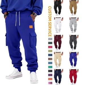 Pantalones Deportivos Cargo Azules para Hombre, Personalizados OEM, con Cordón Ajustable, Múltiples Bolsillos, Modelo TKAN151D, Venta al Por Mayor - Product Image 1