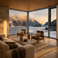 Hangxing Fenêtre panoramique d'angle à cadre foncé, vitrage fixe du sol au plafond, en aluminium, pour villas et hôtels, vente en gros