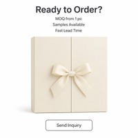 Boîte cadeau rigide à double porte en carton, avec nœud en ruban de satin noué à la main et intérieur doublé, impression personnalisée pour emballage de luxe