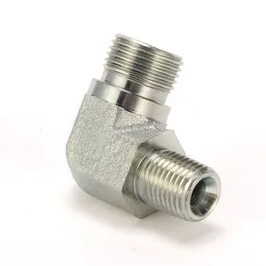 Male Metric to Male NPT Hydraulic Adapters Elbow 90 Degree Bend