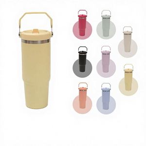 Mug isotherme transfrontalier grande capacité en acier inoxydable 304, avec paille et poignée portable, 30oz, design Ice Boss, logo personnalisable - Product Image 5