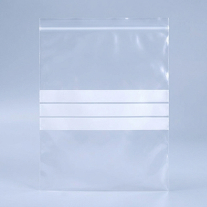 Robuste 0,5mm LDPE Transparente Plastik-Reißverschlusstasche mit Weißen Beschriftungsfeldern und Wiederverschließbarem Verschluss für Lebensmittelaufbewahrung - Product Image 2