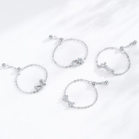 Harga grosir pabrik Hypoallergenic cincin perak Sterling 925 cincin perhiasan bulan dan bintang yang dapat diubah untuk wanita
