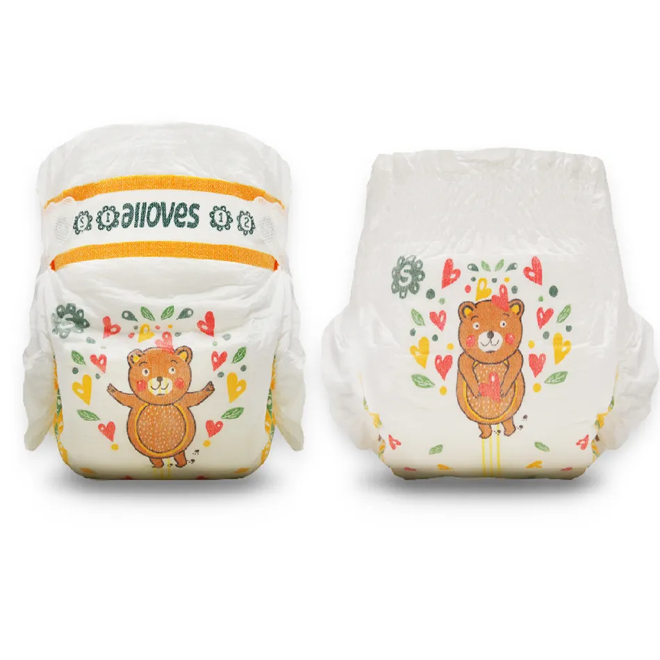 Suncare Organic Cotton Disposable Baby Diaper Soft Breathable Absorption OEM/ODM Couche Bebe Fralda Popok Bayi for Baby