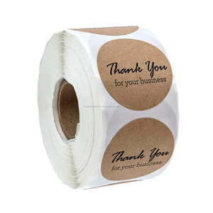 Personalizado pulgadas redondo kraft imprimir círculo sello thank <span class=keywords><strong>you</strong></span> etiqueta Auto adhesivo rollo de pegatinas para su negocio - Product Image 1