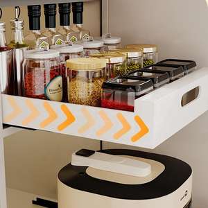 <b>Under</b> <b>Sink</b> Pantry Shelves Standing Cabinet <b>Storage</b> Organizer Sliding Drawers Metal Spice for Kitchen - Product Image 2