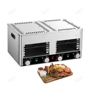 Parrilla eléctrica infrarroja sin humo para interiores, compatible con encimera de cocina, parrilla aislada para carne, horno comercial profesional para carne