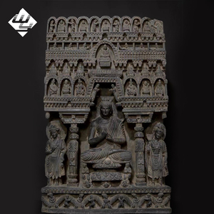 พระพุทธรูปหินแกะสลักด้วยมือสไตล์กันธาราแบบโบราณ สำหรับตกแต่งสวนและสะสมงานศิลปะตามสั่ง - Product Image 4