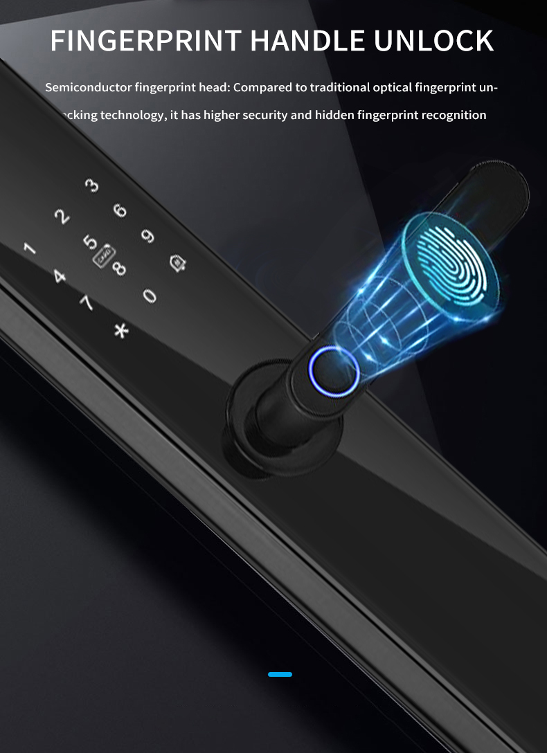 Glomarket Factory Price Home Security Digital Wifi Tuya App Smart Door Lock Aluminum Fingerprint Inside Handle Tuya Smart Lock · image 3