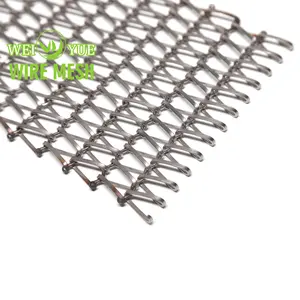 SS304 chain link spiral wire mesh conveyor belt / 1m 1.5m wide metal balance weave wire mesh belt Conveyor mesh belt price
