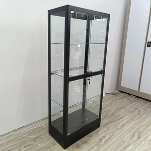 ตู้กระจกไฟ LED แบบทันสมัยสามารถล็อคได้ตู้วางพื้นสำหรับขายปลีก - Product Image 1