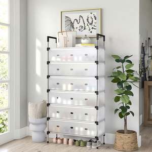 Wholesale 7-Layer Metal <b>Shoe</b> <b>Rack</b> With Dustproof Cover <b>Shoe</b> Storage <b>Rack</b> <b>Shoe</b> <b>Rack</b> Stand for Closet,Entryway,Living Room - Product Image 1