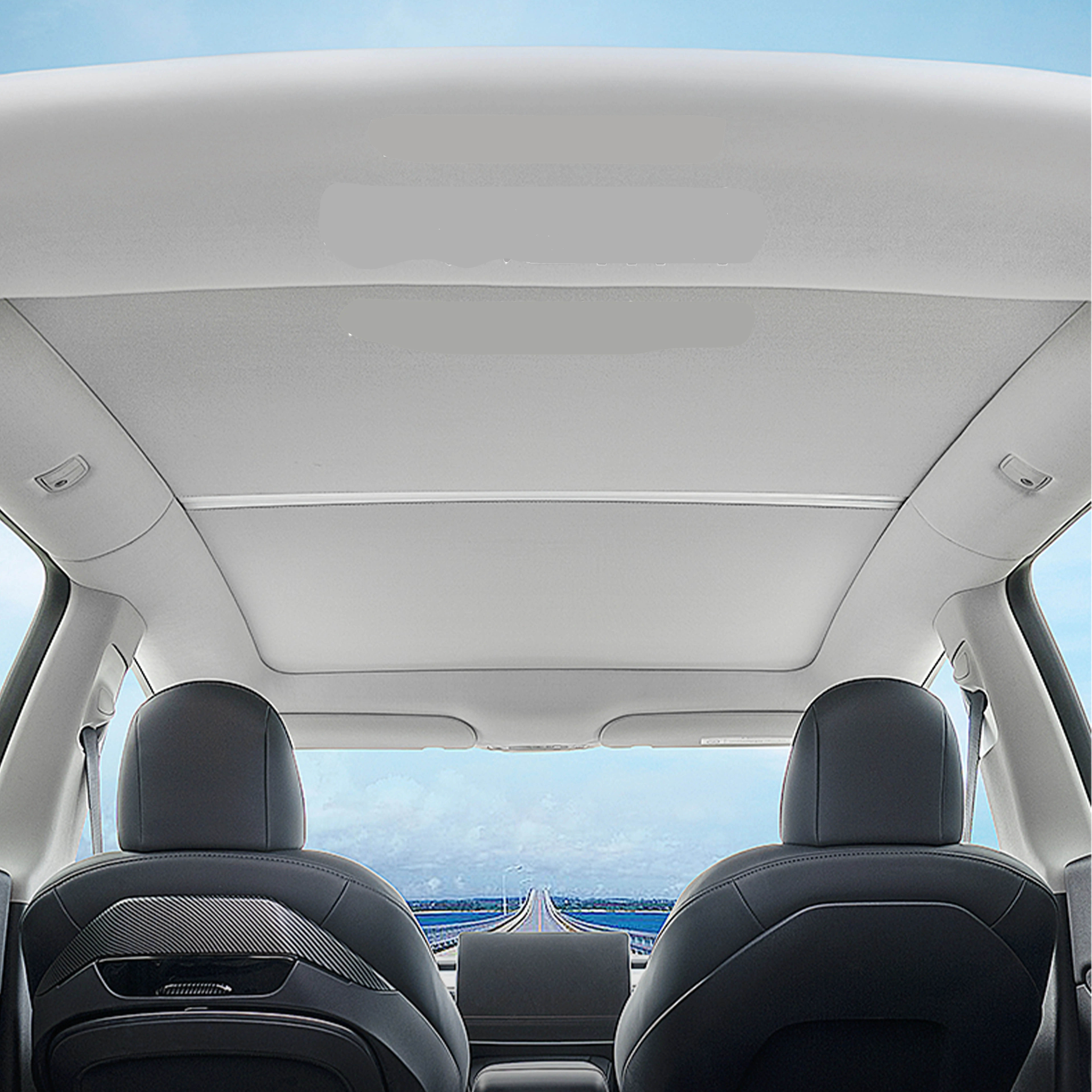 Typstar aksesoris Interior mobil perlindungan matahari Sunroof listrik kerai untuk Tesla Model 3 Y