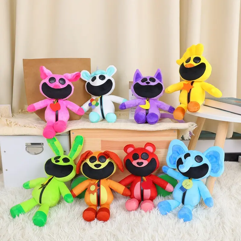 New Wholesale Best-selling Smiling Critters Horror Animal Series Purple Cat Dolls Blue Elephant Plush Toys