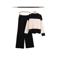 Ensemble robe pull en tricot d'automne deux pièces, respirant, coupe ample, tenue décontractée pour femmes