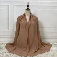Écharpe longue en mousseline tissée XJL-90 pour filles, hijab doux et tendance, châle uni en tissu brocart pour femme musulmane