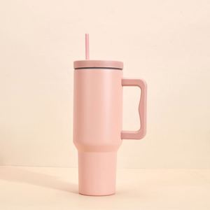 <b>40oz</b> Travel Car H4.0 <b>Handle</b> <b>Tumbler</b> Stainless Vacuum Mug Lid Straw Non-Slip ODM Custom Design - Product Image 6