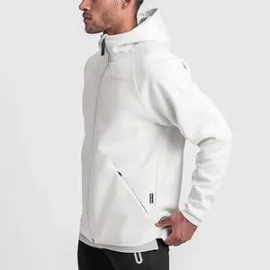 Vente en gros de sweats à capuche unisexes Fabricant 100% coton sweats en éponge français fermeture éclair complète sweats à capuche pour hommes avec logo personnalisé