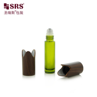 BLPY-10ML Bouteille à bille en verre unique en forme de goutte d'eau, vide, pour huiles essentielles, parfums et cosmétiques liquides
