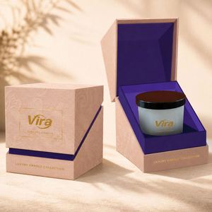 Scatola per Candele in Carta Nera con <span class=keywords><strong>Texture</strong></span> Lussuosa in Lino - Product Image 3