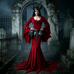 Conjunto de Disfraz de <span class=keywords><strong>Rey</strong></span> Brujo de Halloween: Tocado con Cuernos, Vestido de Bruja, Cinturón con Bolsa para Frascos de Pociones, Accesorios para Juego de Rol, Cosplay, TV y Cine - Product Image 2