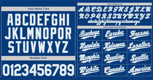 Op maat gemaakt koninklijk wit-lichtblauw klassiek stijl authentiek honkbalshirt - Product Image 5