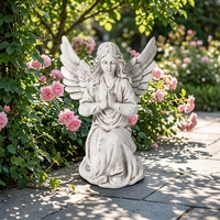 Figurine d'artisanat en résine d'ange gardien personnalisée style artificiel avec ailes pour cadeau de décoration de jardin et de maison