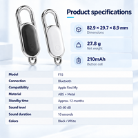 Localisateur Bluetooth F15 en gros compatible avec Apple Find My, clip métallique direct usine avec son d'alerte à une touche pour clés et sacs