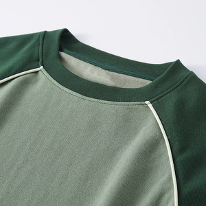 Kurzes Schulter-T-Shirt für Damen aus Baumwolle im amerikanischen Retro-Stil mit Kontrast muster für Damen blusen - Product Image 2