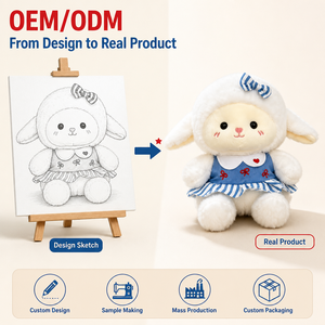 ตุ๊กตา<span class=keywords><strong>แกะ</strong></span>นุ่มสีฟ้าลายทางพร้อมโบว์ <span class=keywords><strong>แกะ</strong></span>ขนฟูนุ่มมีจมูกรูปหัวใจ เหมาะสำหรับเป็นของขวัญสำหรับเด็กเล็ก - Product Image 1