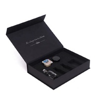 NOUVEAU Coffret Cadeau Rigide Magnétique Personnalisé en Carton, Finition Noire Luxe avec Lamination Mate, Matériaux Recyclés, Conception Pliable, Impression Quadricolore