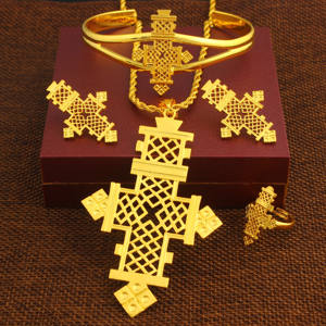 <span class=keywords><strong>JH</strong></span> alla moda Dubai 18K Set di gioielli in ottone placcato oro per feste di matrimonio-include orecchini pendenti braccialetti collana - Product Image 4