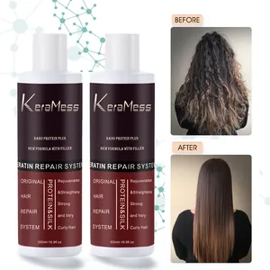 KeraMessブラジリアンヘアキャビア加水分解ケラチンブローアウトスムージングトリートメント、カーリーヘア用ヒアルロン酸