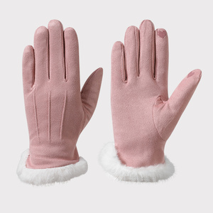 Nouveaux gants de cyclisme d'hiver pour femmes, chauds, tactiles, à doigts entiers, doublés de polaire, coupe-vent, pour l'extérieur - Product Image 2