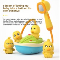 Nouveau Modèle de Jouet de Bain Électrique pour Enfants en Forme de Canard Jaune en Plastique, avec Jet d'Eau et Rotation Amusante, Fonctionne avec 4 Piles AAA