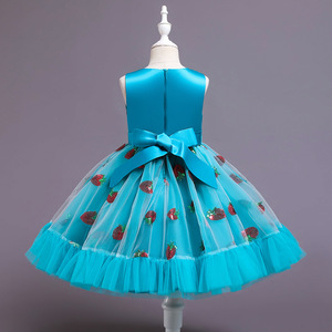 Vestido <span class=keywords><strong>de</strong></span> Niña con Bordado <span class=keywords><strong>de</strong></span> Fresas, Lazo, Princesa, Encaje, Tul, para Bodas, Navidad, Cumpleaños, Fiestas - Product Image 6