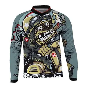 Großhandel Custom Logo Polyester Blank Langarm hemden Dirt Bike Motocross Jersey Casual Shirt Racing Wear für Männer