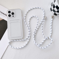 Étui de téléphone compatible avec les modèles 17, 16, 15/14/13/12/11 XR, avec crochet à quatre coins, fente pour carte, cordon transversal, en TPU, peinture UV