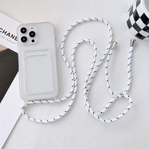 Dragonne bandoulière à quatre coins avec fente pour carte, compatible avec les coques de téléphone <span class=keywords><strong>iPhone</strong></span> 17, 16, 15/14/13/12/11 et XR - Product Image 4