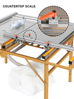 Scie à table coulissante d'occasion de haute qualité pour les fermes à bois Moteur 220V et lame Machine de découpe sans poussière pour un usage domestique