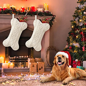 Knitted <b>Christmas</b> <b>Stocking</b> for Family Party Festive Bone Shape <b>Dog</b> <b>Stocking</b> <b>Christmas</b> Xmas Hanging <b>Christmas</b> Decor - Product Image 5