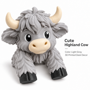 Cute Highland <b>Cow</b> Figurine 3D Printed Resin Animal Sculpture Compact Desk Decor Home Office Accent 8.5x7x7cm - Product Image 5