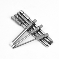 Embouts de tournevis magnétiques à fente en acier S2 de qualité industrielle de 75 mm, tige hexagonale de 1/4 pouce, antidérapants, tête plate, aimant puissant