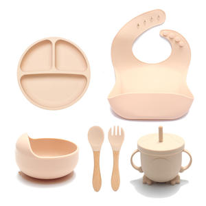 طقم معلقة وعاء قوي الإمتصاص خالي من البيسفينول صديقة للبيئة غير متسربة ملاعق إرضاع طفل رضيع طبق وصحن من السيليكون - Product Image 6