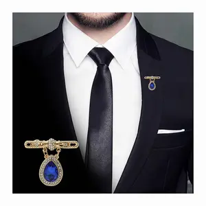 fashion jewelry garment ornament crystal rhinestone water drop shape women corsage pin men's suit blazer statement lapel brooch