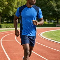 Tenue de sport personnalisée pour homme, couleur contrastée, légère, pour la course à pied, la salle de sport, l'entraînement, séchage rapide, t-shirt d'été pour homme