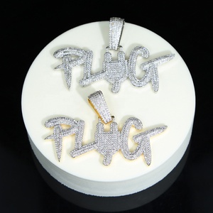 Iced Out Bling Men Boy Hip Hop Jewelry Micro Pave 5A Cubic Zirconia CZ <strong>PLUG</strong> Pendant Necklace - Product Image 5