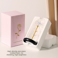 Cadeaux artificiels AYOYO pour la Saint-Valentin, rose dorée en feuille d'or 24 carats sous cloche en verre avec lumières pour la fête des mères et les mariages
